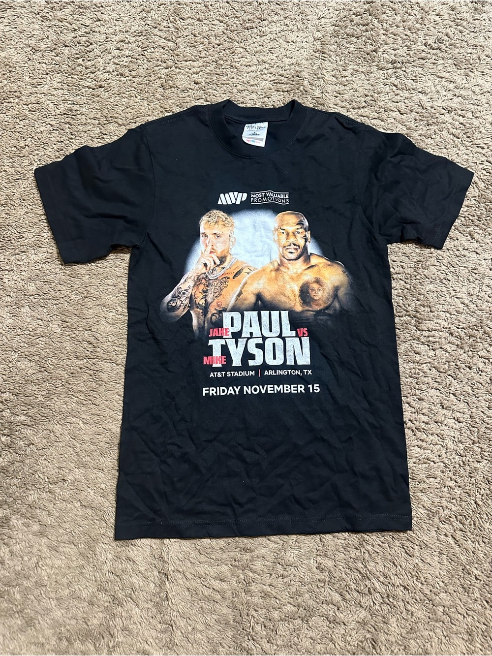 Jake Paul vs Mike Tyson “triple black” shirt 00s size small